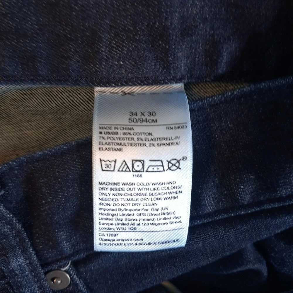 Banana Republic Slim Fit Jeans Men's 34 x 30 Denim Dark Indigo